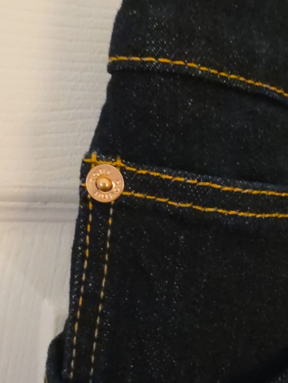 Tory Burch 32 High-Rise Dark Blue Women's Straightleg Jeans